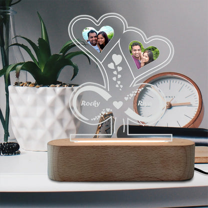 Heart Lamp with Photo & Name