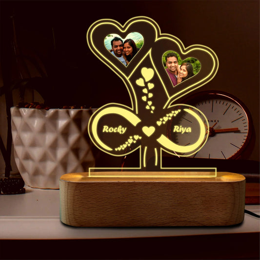 Heart Lamp with Photo & Name