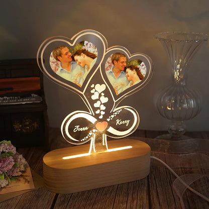 Heart Lamp with Photo & Name