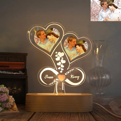 Heart Lamp with Photo & Name