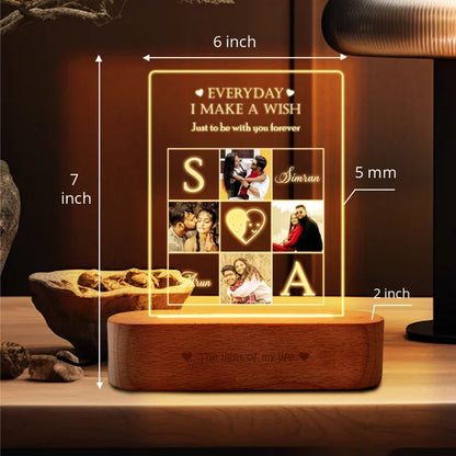 Love Crossword Photo Lamp