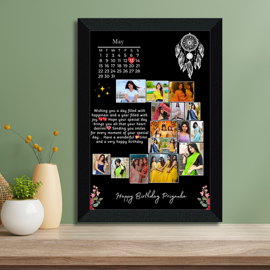 Customised calendar photo frame