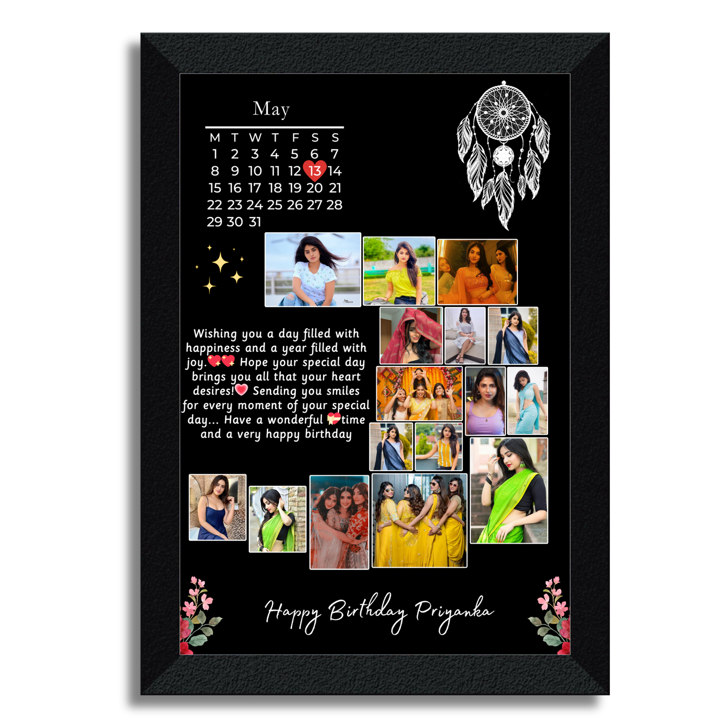 Customised calendar photo frame