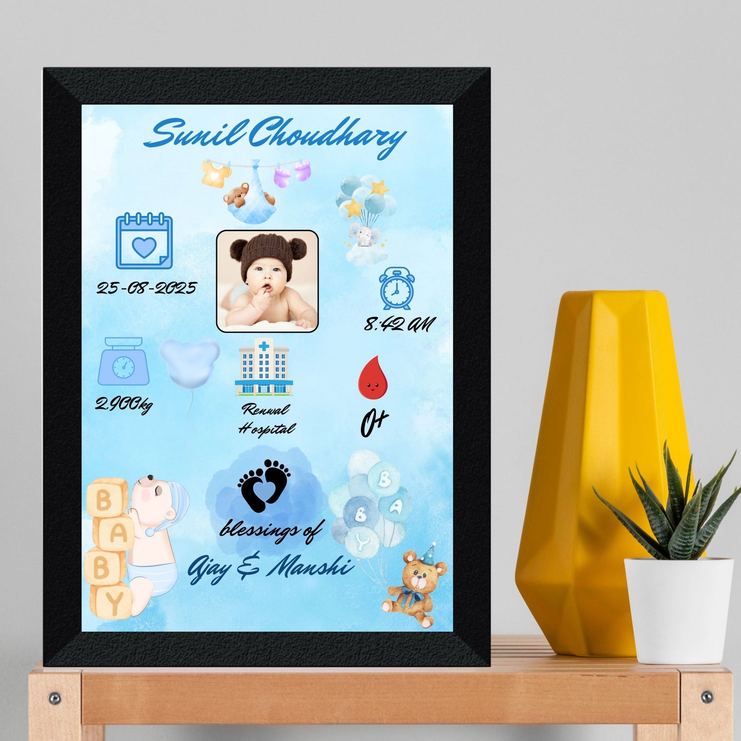 Customized Cute Baby Born Photo Frame
